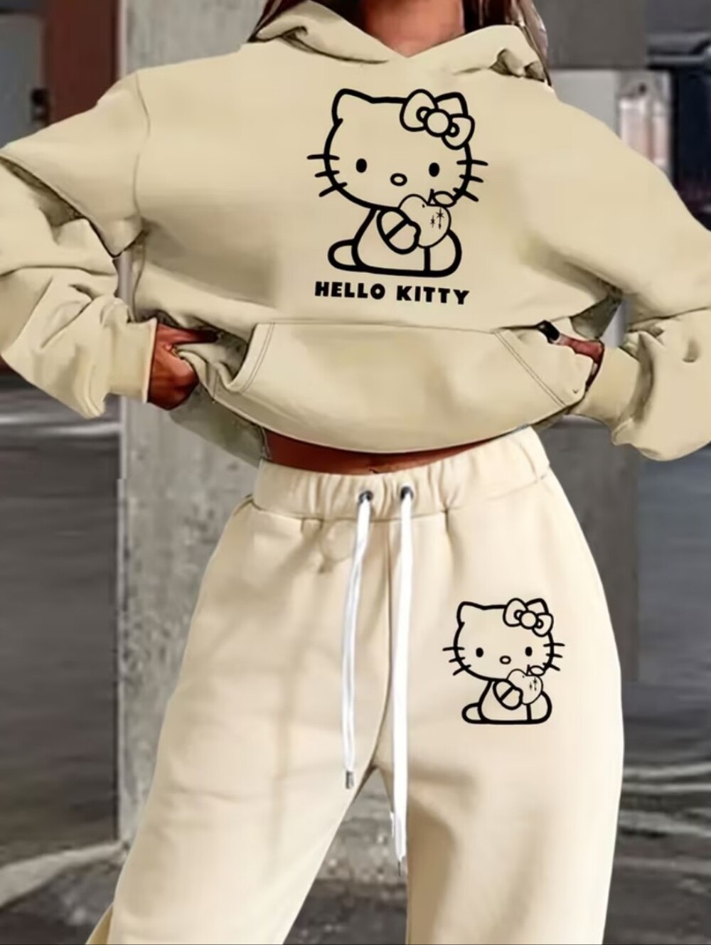 Hello Kitty Black Hoodie And Sweatpants